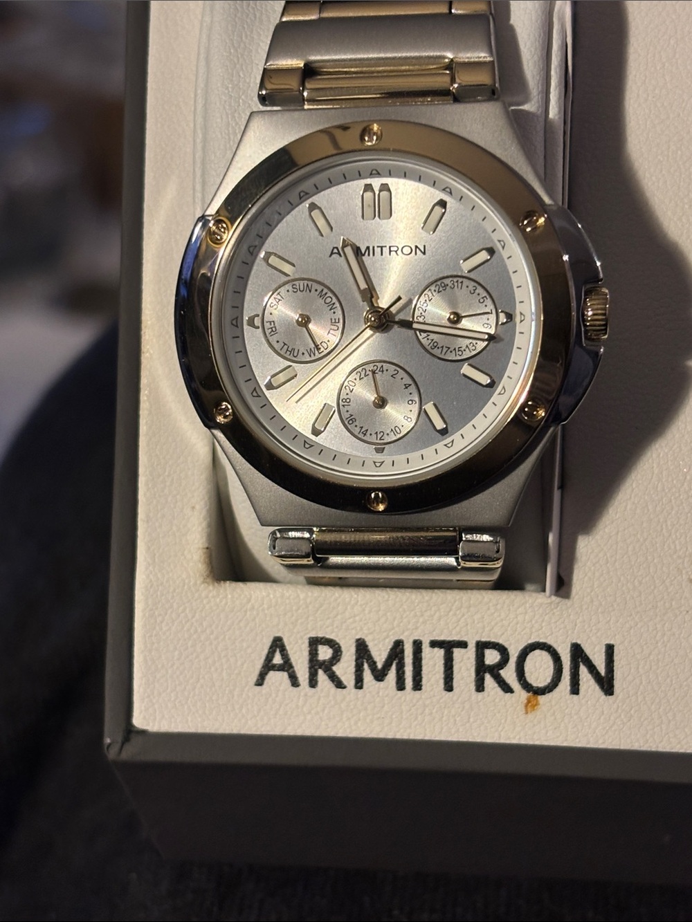 Armitron Two-Tone Silver and Gold Women's Multifunction Watch